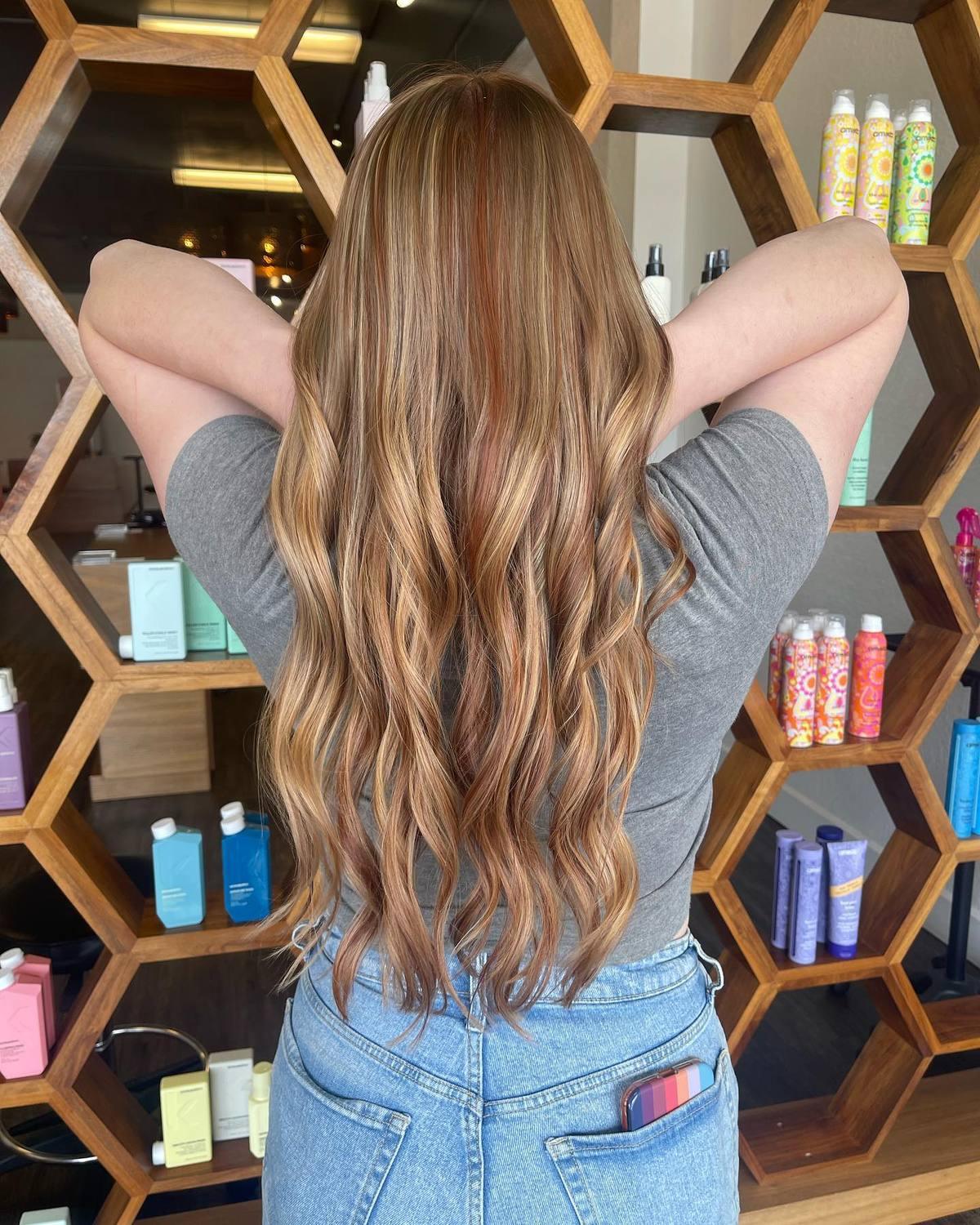 Long bronde balayage with hand-painted brightness